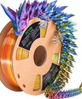 Tri Color Coextruded Silk PLA Filament For 3D Printing 1.75mm 1kg Rainbow Red Yellow Blue With Silk Finish on spool