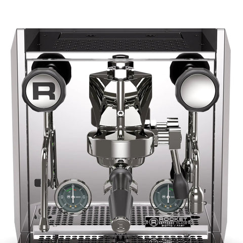 Giotto Fast V Espresso Machine Vibratory Pump Delivers Pro Level Shots That Hit Different Thanks to Insulated Heat Exchanger and PID Temp Control in sleek chrome finish.
