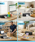 Sleek 4x6 Portable Thermal Label Printer Featuring Hella Reliable Bluetooth Sync And Stress Free App Pairing For Swift Shipping Tasks in home and office settings.