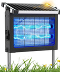 Cordless Solar Mosquito Zapper with 4500V Electric Grid Auto On Off Waterproof Outdoor Bug Trap for Patio Garage Yard or Camping