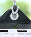 Beefy Ultra Heavy Duty Tear Resistant Canvas Tarpaulin 10x12 Ft with 28 Mil Organic Silicone Coating grommet and reinforced corner