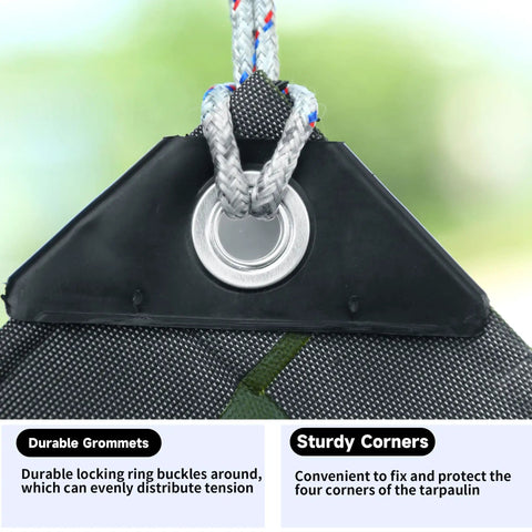 Beefy Ultra Heavy Duty Tear Resistant Canvas Tarpaulin 10x12 Ft with 28 Mil Organic Silicone Coating grommet and reinforced corner