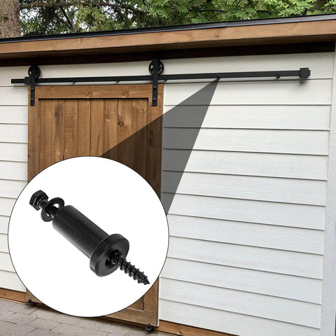 Ten Piece Barn Door Spacers Set For 2 Inch Sliding Barn Door Hardware mounted on outdoor wooden structure