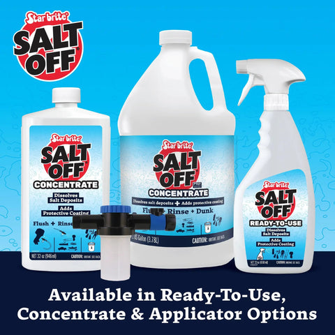 Salt Off Remover And Marine Engine Flush Kit With Easy Applicator For Boats Keeps Engines Hulls Decks And Trailers Salt Free And Protected From Corrosion concentrated bottles