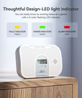 Carbon Monoxide Alarm Detector With 10 Year Life, Replaceable AA Battery, Crystal Clear LCD Display, Test Button, 3 LED Indicators