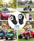 Collage featuring kids riding toy vehicles with 2 Pack 12V RS550 40000RPM High Speed Kids Ride On Car Motor Gearbox