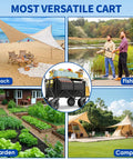 Heavy Duty Beach Wagon With 9 Inch All-Terrain Wheels, Collapsible Cart for fishing, camping, garden, and beach use.