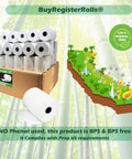 Phenol Free 74 GSM Extra Thick Thermal Paper Receipt Rolls 3 1/8 X 230, 50 Rolls, BPA Free, BPS Free, FSC Certified, Coated Side Out