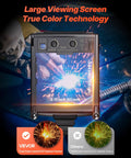 Auto Darkening Welding Helmet Pro Grade With True Color Large Viewing Screen Solar Powered Welder Mask front view