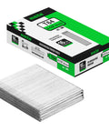 No Sweat Installation 16 Gauge 2.5 Inch Galvanized Finish Nails 500 Pack, showing nails and packaging for woodworking tasks.