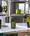 Pro 20 Meter Laser Distance Meter With Clear Digital Screen And Continuous Measurement Mode Compact Handheld Ranging Tool on a worktable.
