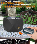 14 Inch Modern Tabletop Gas Fire Pit Portable Fire Pit for Patio Backyard Porch Camping RV Tailgating Side Mounted 5400 BTU