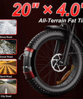 1000W High Torque Electric Bike For Adults 35 MPH Fast Ebike With Beast Mode Power Rapid Acceleration Crush 30 Degree Hills Durable Frame For Commuting Rides And Weekend Adventures. 20x4.0 all-terrain fat tire for snow, gravel, sand, and city roads