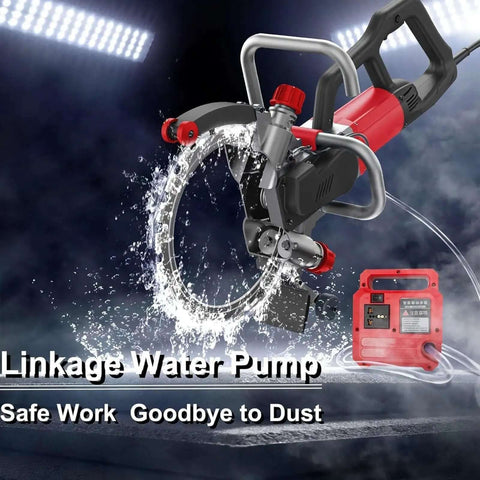Tough As Nails Brushless Concrete Ring Saw With Integrated Dust Extraction Linkage Pump for precise cuts and dusty work.