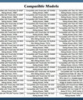 Chart of mower models compatible with Direct Fit Starter Motor Replacement For Lawn Mowers With 22Hp To 25.5Hp Twin LC Engines 2P77F 2P82F.