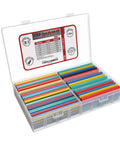 Pro Grade 130 Piece Dual Wall Adhesive Marine Heat Shrink Kit with multi-color tubing in open case, 3:1 shrink ratio