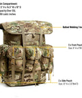 Beefed Up Military Alice Pack Rucksack Backpack For Survival 50 Liter Tactical Gear With 1000D Waterproof Oxford Fabric, 3 Front Pockets