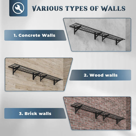 Two Pack Wall Mounted Garage Shelving Delivers Bulletproof 700 Lb Heavy Duty Capacity While Keeping Your Premium Power Gear Stacked Tight Without Any Hassle