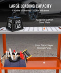 Tough As Nails Steel Welding Table 36 By 18 Inch Portable Workbench with 1200 lbs weight capacity and tool storage.