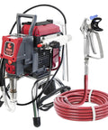 Heavy Duty Airless Paint Sprayer With Fifty Foot Hose And Three Swappable Tips Crush Exterior Painting Projects On Homes Fences And Decks Straight From The Paint Bucket Save Serious Sweat Equity And Get Her Done Quick, featuring a sturdy design and stainless components.