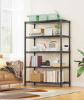 Heavy Duty 5-Tier Steel Storage Shelving Unit With 1750 Lb Capacity Wire Organizer Rack For Home Kitchen Garage And Office, 17.7 Inches Deep By 47.2 Inches Wide By 72.3 Inches High, Adjustable Shelves in living room