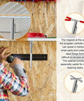 User utilizing Heavy Duty Tungsten Carbide Scribe Kit With Magnetic Bottom And Extra Refills For Steel Glass Leather And Wood Drafting Tasks Zero Sharpening Headaches Shop Ready Reliability Guaranteed to hold small parts.