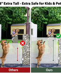 Heavy Duty Retractable Baby Gate And Dog Barrier With Slick Glide Action Covers Hella Wide Openings For Garages Driveways Living Rooms Provides No Fuss Everyday Safety In White, 48 inch tall dog gate comparison.