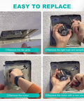 Installation steps for 50CFM Bathroom Fan Motor Replacement For 663 And 688 Series, showing removal and replacement process.