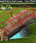 Heavy Duty ATV Utility Dump Trailer With 1700 Pound Capacity And 17 Cubic Feet, Steel Cart With Removable Sides Hauling Logs
