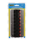 LED 12V 8 Switch Boat Distribution Panel Pre Wired And Panel Mounted With Illuminated Rocker Switches in packaging