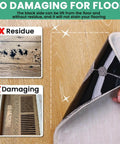 Non Slip Rug Corner Grippers Pack Of 8 showing residue-free adhesive and damage prevention on hardwood floors