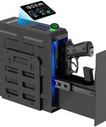 Biometric Gun Safe With Slider Access, Heavy Steel Pistol Lock Box For Nightstand, Desk, Wall Or Dresser, 3 Ways Quick Access