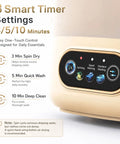 No Headache Foldable Portable Washing Machine With 17L Tub And Fast Spin Cycle Effortless Daily Wash timer controls settings display.