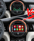 Mini Cooper 7 Inch Touch Screen Upgrade With Wireless CarPlay And Android Auto For F54 F55 F56 F57 F60 2013 To 2024 NBT System Full Screen Mirroring Google Maps Reverse Camera installed in dashboard