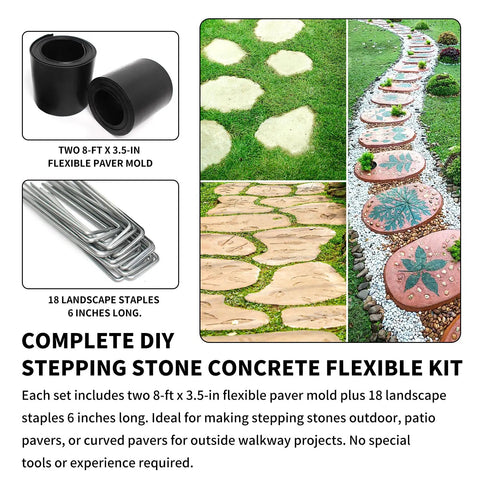 Flexible Concrete Molds For Pavers Set Of Stepping Stone Molds For DIY Garden Paths And Walkways Easy To Use Reusable System