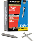 Stainless Steel Trim Screws Size Eight By One And Five Eighths Inch Star Drive No Pre Drill Quick Install One Pound Box