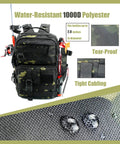 Small Fishing Backpack With Rod Holder, Water Resistant Tackle Bag For Box Storage, Durable Go To Fishing Gear Pack shown close-up