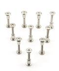 10 Pack M6 X 35 Millimeter Countersunk Hex Head Socket Cap Bolts Smooth Silver Nickel Plated for furniture hardware.