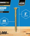Exterior Wood Screws Bronze Number 8 X 2 Inch Decking Screws Workhorse For Outdoor Projects With Corrosion Resistant Epoxy Coating Self Starting Tip For Faster Driving T25 Star Bit Included 3000 Count