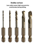 Hardworking Stubby Left Hand Reverse Drill Bit And Screw Extractor Set, 10-Piece M35 Cobalt Bits With 1/4 Inch Hex Shanks