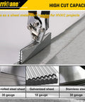 Front view of Hurricane 6-inch sheet metal hand seamer with straight jaws and double-dipped cushioned grip