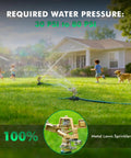 Heavy Duty All Metal Impact Sprinkler With Zinc Alloy Head On Sturdy Spike Base Delivers 360 Degree Coverage And Easy Adjustable Arc