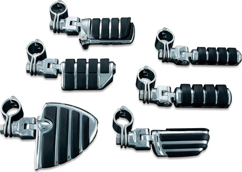 Large ISO Pegs With Mounts And Magnum Quick Clamps For One And A Quarter Inch Engine Guards Or Tubing Chrome Finish 1 Pair