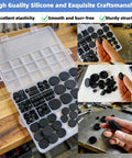 125 Pieces Black Rubber Round Hole Plugs Set In Eight Sizes Silicone Plugs For Round Holes For Furniture Office Kitchen Automotive One Inch Three Quarter Inch Five Eighths Inch One Half Inch Three Eighths Inch Five Sixteenths Inch One Quarter Inch One displayed in case