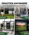 All In One Golf Practice Net With Mat For Backyard And Garage Training Portable Driving Cage With Target Side Barriers And Carry Bag For Easy No Fuss Indoor Outdoor Home Golf Setup