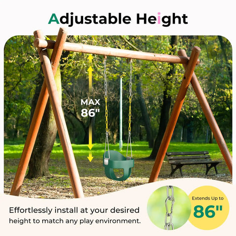 Outdoor Toddler Swing With High Back Full Bucket Seat For Backyard Or Playground 330 Lb Capacity Ultra Safe Design