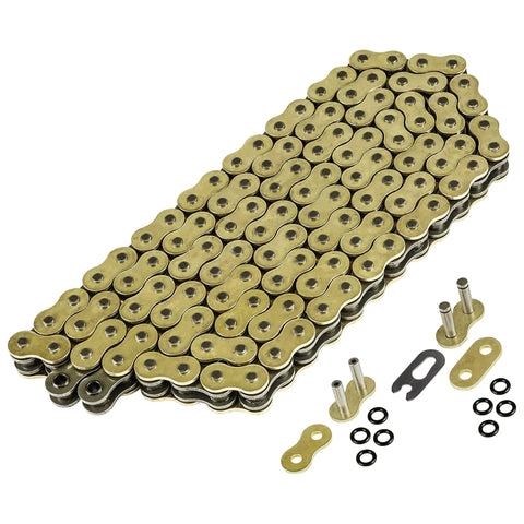 Gold O-Ring Drive Chain and Sprockets Kit for Honda XR650L 1993-2009 and 2012-2017, includes master link and rivet link
