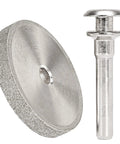 Tough As Nails Diamond Bench Grinding Wheel For Die Grinders Hella Sharp For Pocket Knives Hunting Tools And Garden Equipment 3/8 Inch Arbor Drill Mount Setup No Sweat Operation, 3-inch diameter wheel with metal arbor.
