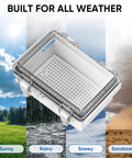 Outdoor Waterproof Electrical Box IP67 ABS Plastic Enclosure With Hinged Cover and Wall Brackets in off white, built for all weather conditions.