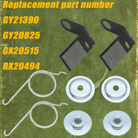 2 Pack Beefed Up Brake Pad Kit For 42 Inch Deck Tractors And Lawn Mowers With Retainer And Torsion Spring GY21943B GX20494 GX20515 GX23240